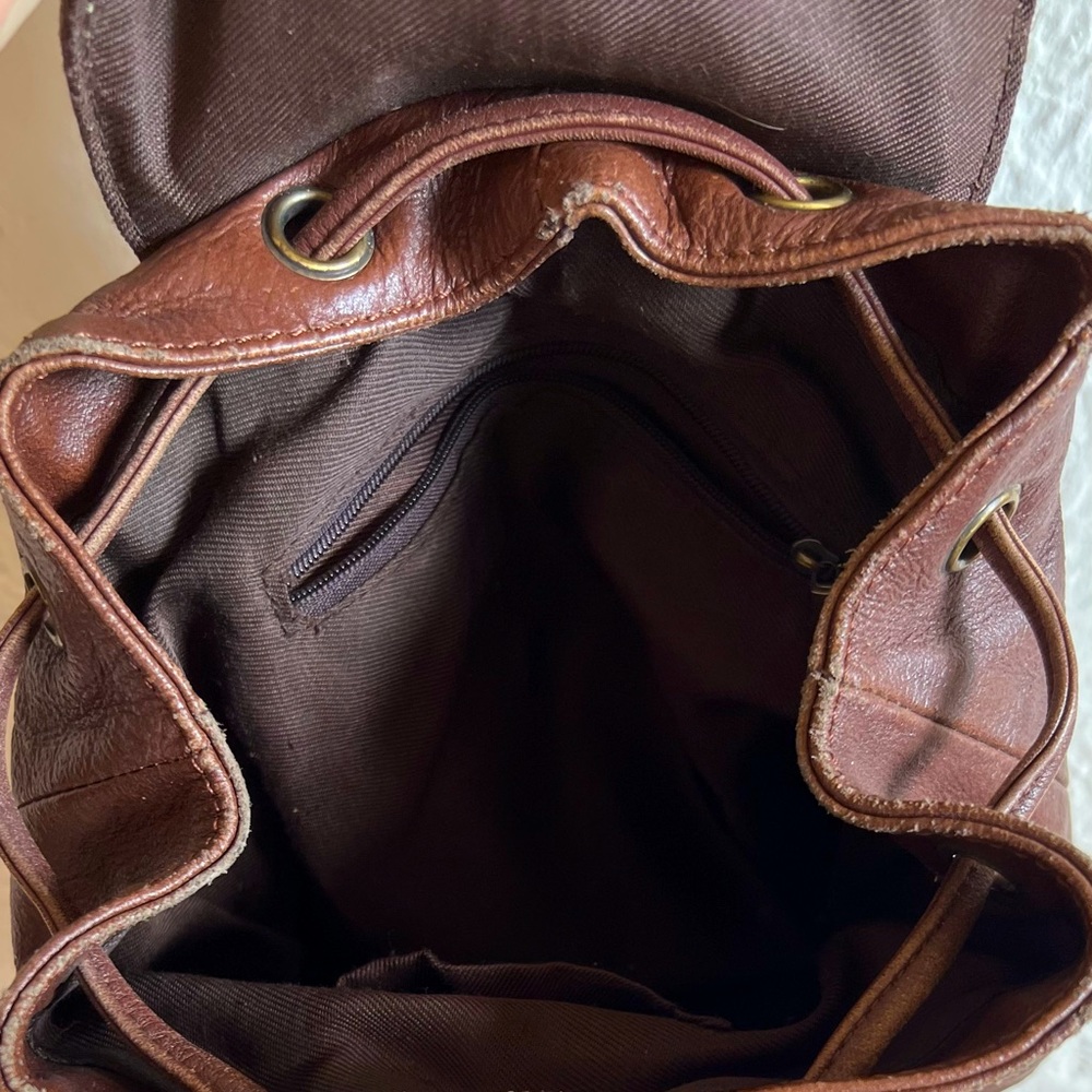 Small leather backpack